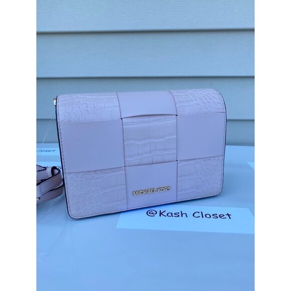 Michael Kors crossbody mercer small convertible clutch purse powder blush - Picture 3 of 12